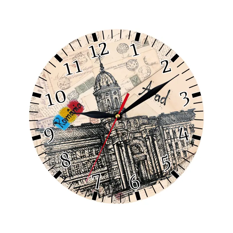 Arad romania, ceas lemn de perete, model 21